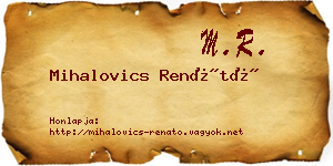 Mihalovics Renátó névjegykártya